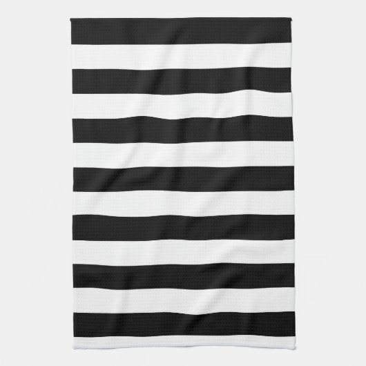 Linge De Cuisine Rayures noires et blanches de base (Vertical)