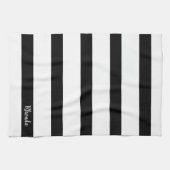 Linge De Cuisine Rayures noires et blanches modernes (Horizontal)