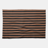 Linge De Cuisine Rayures noires et Brown (Horizontal)