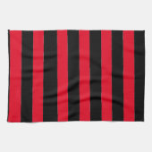 Linge De Cuisine Rayures noires et rouges (Horizontal)