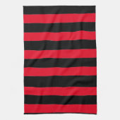 Linge De Cuisine Rayures noires et rouges (Vertical)