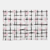 Linge De Cuisine Rayures noires roses (Horizontal)