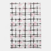 Linge De Cuisine Rayures noires roses (Vertical)