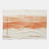 Linge De Cuisine Rayures orange pêche crème   (Horizontal)