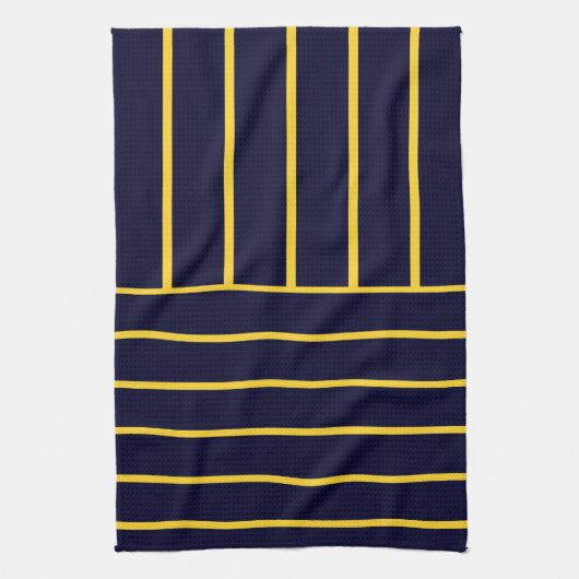 Linge De Cuisine Rayures profondes bleu et jaune (Vertical)