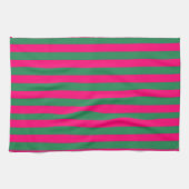 Linge De Cuisine Rayures roses et vertes (Horizontal)