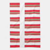 Linge De Cuisine Rayures rouges et vertes (Vertical)