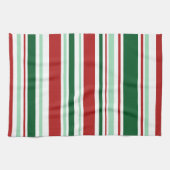 Linge De Cuisine Rayures rouges, vertes et blanches mixtes modernes (Horizontal)