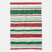 Linge De Cuisine Rayures rouges, vertes et blanches mixtes modernes (Vertical)