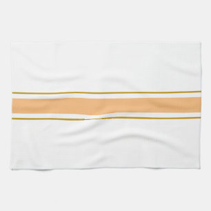 Linge De Cuisine Rayures sportives orange clair marron sur fond bla
