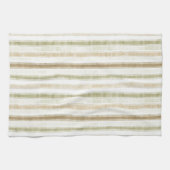 Linge De Cuisine Rayures vert brun crème (Horizontal)