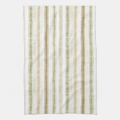 Linge De Cuisine Rayures vert brun crème (Vertical)