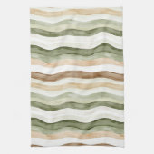 Linge De Cuisine Rayures Vert Crème Marron (Vertical)