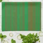 Linge De Cuisine Rayures Vert Marron (Plié)