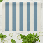 Linge De Cuisine Rayures verticales bleues et crème (Plié)