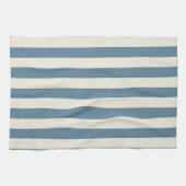 Linge De Cuisine Rayures verticales bleues et crème (Horizontal)