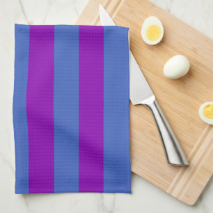 Linge De Cuisine Rayures violettes et bleues