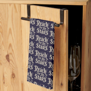 Linge De Cuisine Reach for the Stars Celestial Typography Art