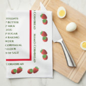 Linge De Cuisine Recette à thème mignonne fraise (Quart Plié)