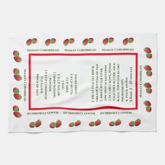 Linge De Cuisine Recette à thème mignonne fraise (Horizontal)