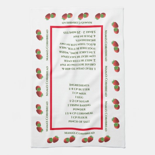 Linge De Cuisine Recette à thème mignonne fraise (Vertical)