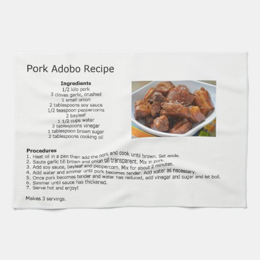 Linge De Cuisine Recette Adobo de porc (Horizontal)
