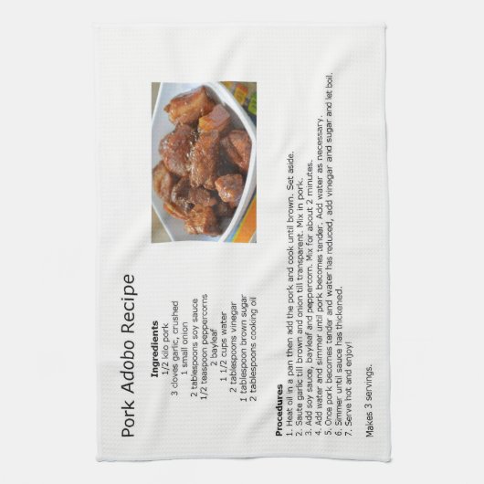 Linge De Cuisine Recette Adobo de porc (Vertical)