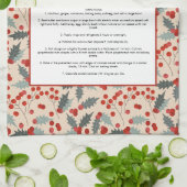 Linge De Cuisine Recette botanique de Noël Holly Berry moderne (Plié)