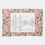 Linge De Cuisine Recette botanique de Noël Holly Berry moderne (Horizontal)