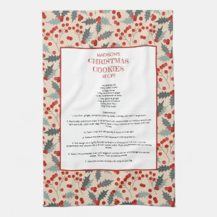 Linge De Cuisine Recette botanique de Noël Holly Berry moderne