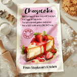 Linge De Cuisine Recette Cheesecake personnalisée<br><div class="desc">Ajoutez une touche sucrée à votre cuisine avec cette serviette personnalisée Cheesecake Recipe. Dotée d'une délicieuse recette de cheesecake, cette serviette est parfaite pour la décoration et l'utilisation pratique. Customisez-le avec votre nom ou un message spécial, ce qui en fait un cadeau réfléchi pour les amateurs de cheesecake et les...</div>