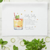 Linge De Cuisine Recette Cocktail de Noël Holly Jolly (Plié)