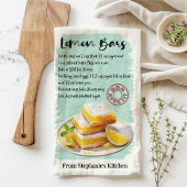 Linge De Cuisine Recette de bars de citron personnalisée