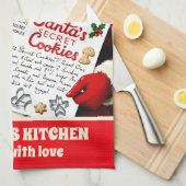 Linge De Cuisine Recette de biscuits de père Noël Noël personnalisé (Quart Plié)