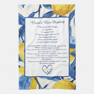 Linge De Cuisine Recette de famille de motif citron personnalisée