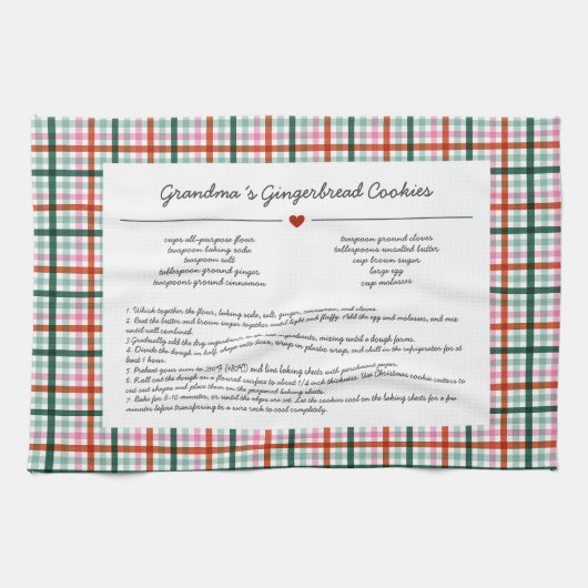Linge De Cuisine Recette de grand-mère personnalisée Souvenir de No (Horizontal)