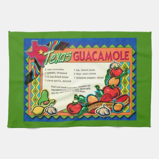 Linge De Cuisine Recette de guacamole du Texas (Horizontal)