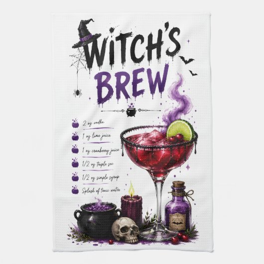 Linge De Cuisine recette de Halloween Brew de sorcière (Vertical)