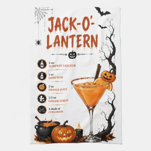 Linge De Cuisine Recette de Jack O Lantern Halloween (Vertical)