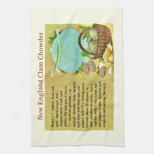 Linge De Cuisine Recette de la Chowder de la Nouvelle-Angleterre (Vertical)