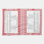 Linge De Cuisine Recette de la famille d'hiver rouge blanc de la ba (Horizontal)