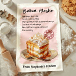 Linge De Cuisine Recette de l'Alaska cuite personnalisée<br><div class="desc">Ajoutez une touche personnelle à votre cuisine avec cette serviette de cuisine Baked Alaska élégante. Doté d'un dessert Baked Alaska magnifiquement illustré et d'une recette facile à suivre, cette serviette est à la fois décorative et fonctionnelle. Customisez-le avec votre nom ou votre message pour le rendre unique, parfait pour les...</div>