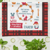 Linge De Cuisine Recette de Noël Festive Rouge Plaid (Plié)