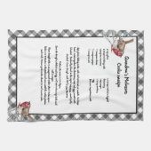 Linge De Cuisine Recette d'Oiseau de Neige de Noël Garde Gris Plaid (Horizontal)