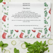 Linge De Cuisine Recette famille Heirloom Texte Noël Stocker (Plié)