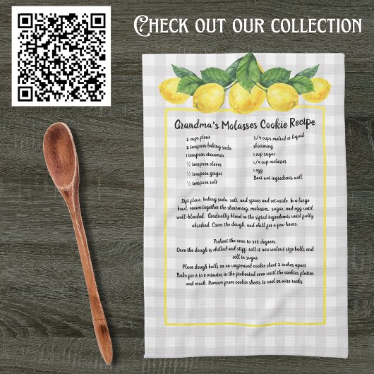 Linge De Cuisine Recette Garder citron gris jaune Plaid