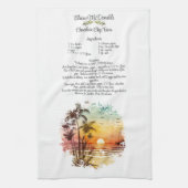 Linge De Cuisine Recette Keepsaké Beach Thème Sunset Cadeau (Vertical)