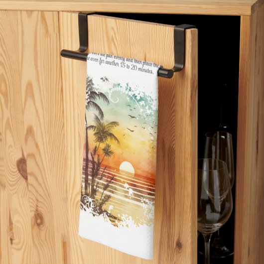 Linge De Cuisine Recette Keepsaké Beach Thème Sunset Cadeau (Pliage en tiers)