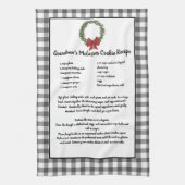 Linge De Cuisine Recette Keepsaké Noël Cookies Gris Plaid (Vertical)