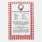 Linge De Cuisine Recette Keepsaké Noël Cookies Rouge Vert Plaid (Vertical)